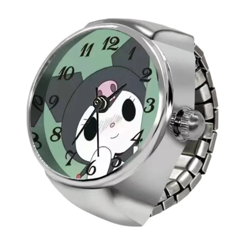 Sanrio Hello Kitty Watch Ring, Cute Kt Cat Bow, Rhinestone Clock Ring, Girls Jewelry, Kids Gifts, Kawaii Toys