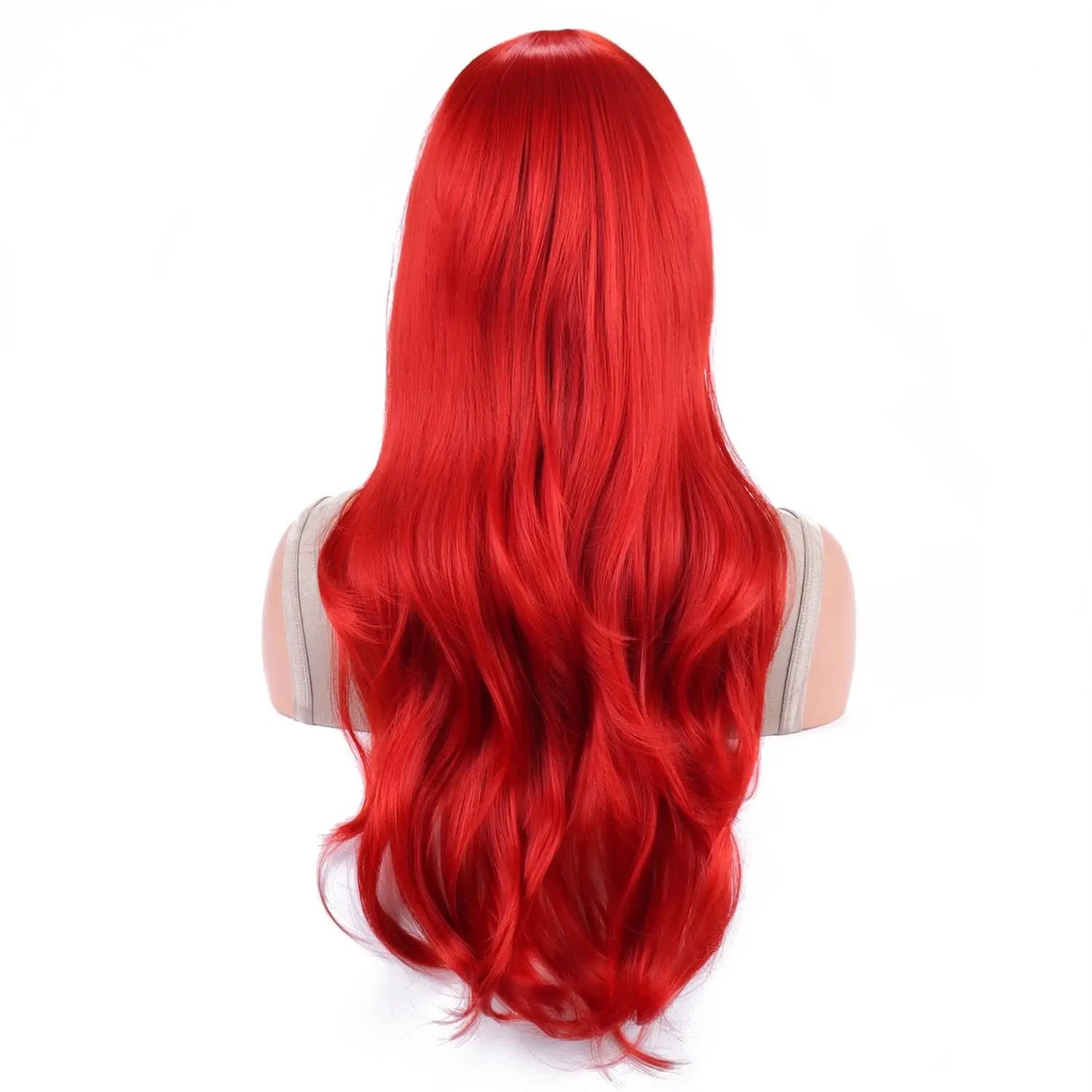 Synthetic probeauty Mermaid Wig Long Red Curly Body Wave Wig Halloween Cosplay Costume Wig for Women Fashion Wig for for Daily P