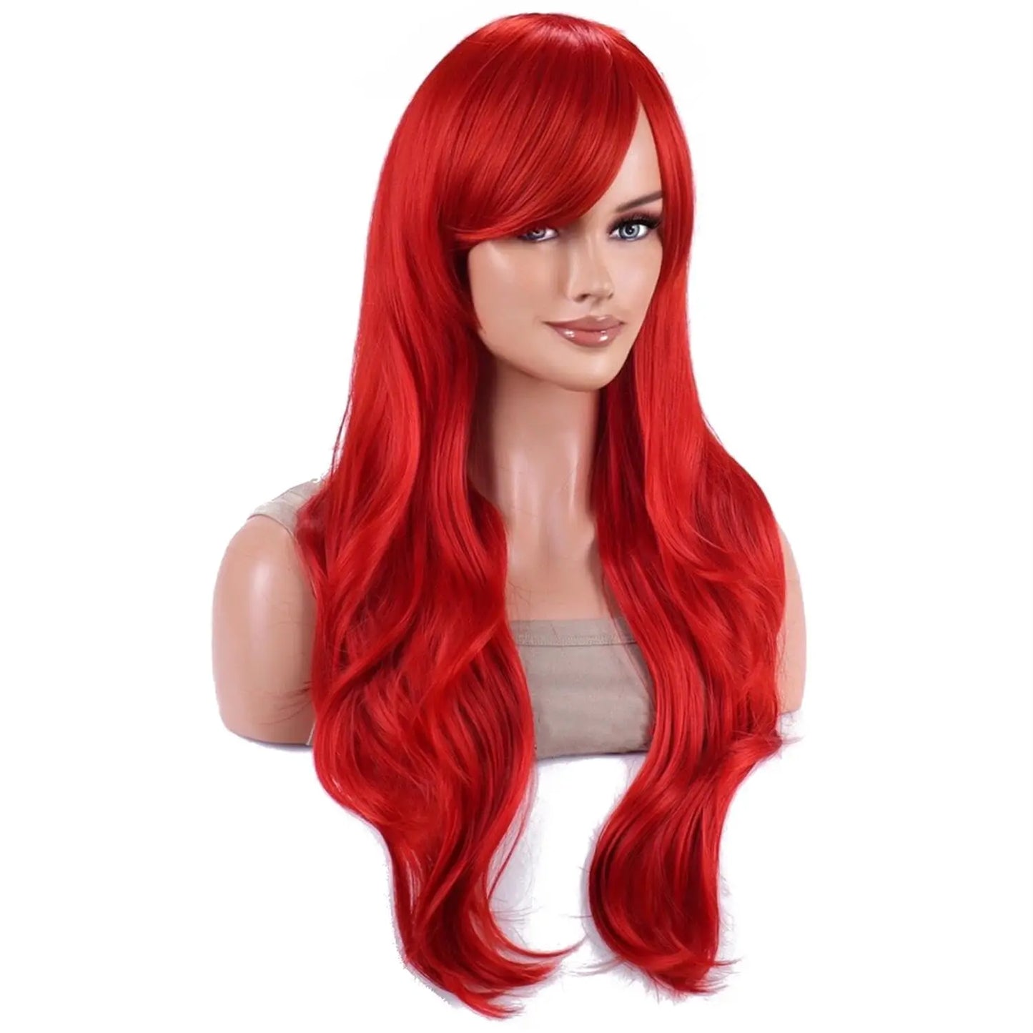 Synthetic probeauty Mermaid Wig Long Red Curly Body Wave Wig Halloween Cosplay Costume Wig for Women Fashion Wig for for Daily P