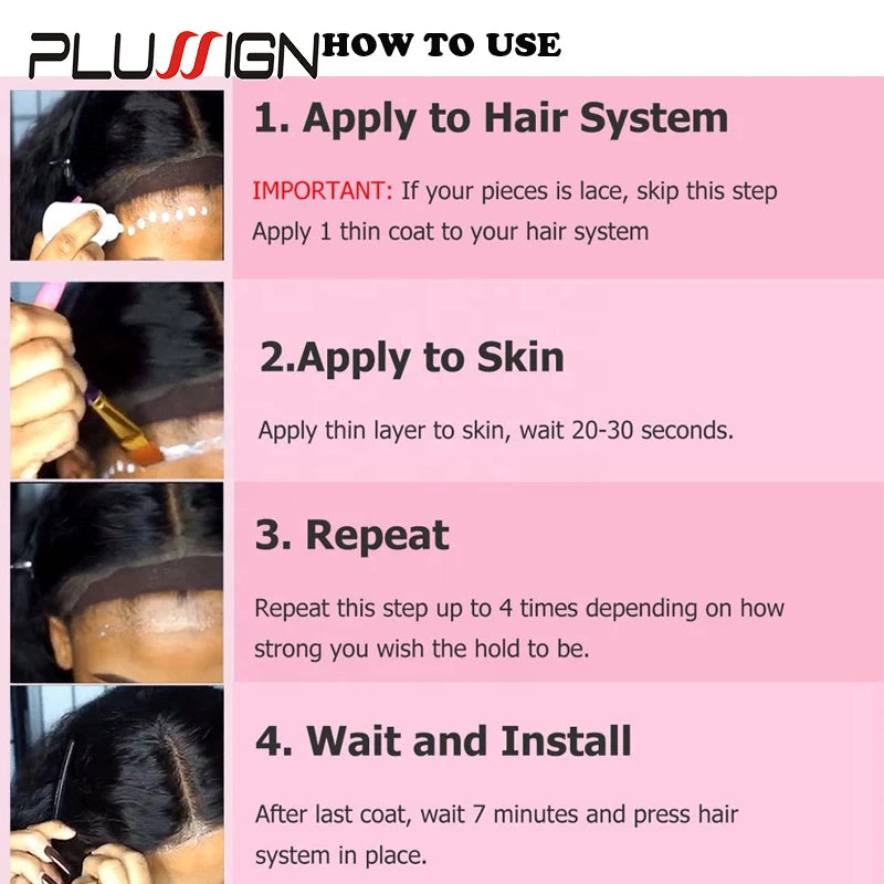 Plussign Wig Glue With Remover Super Lace Glue For Lace Wigs/Toupee/Closure Hair Glue Remover Wig Installation Kit