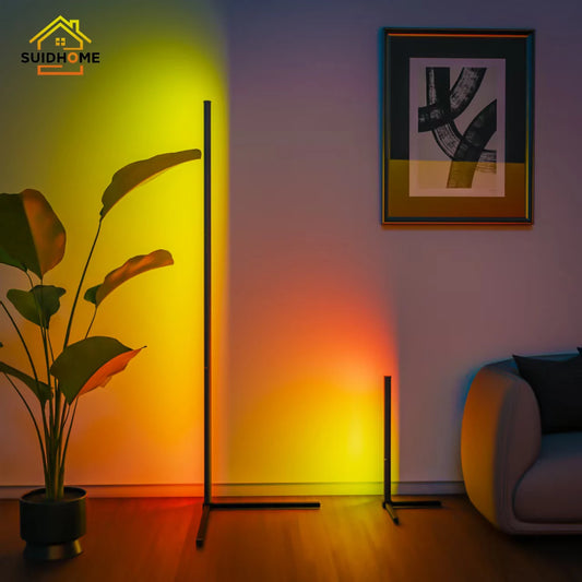 Smart RGB Dream Color Dimmable Corner Floor Lamp Stand Smart APP LED Mood Light for Bedroom Gaming Living Nordic Home Decor