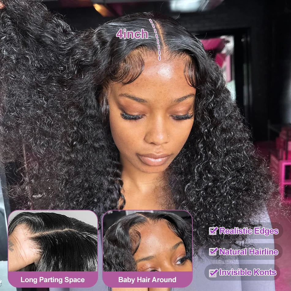 Links Short Bob Wigs Water Curly 13x4 13x6 HD Lace Front Human Hair For Women 250% Brazilian Deep Wave 5x5 Lace Closure Wig