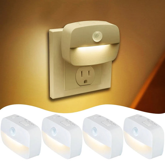 LED Night Light EU Plug In Smart Motion Sensor Light 220V Wall Lamp for Home Aisle WC Hallway Stair Kitchen Bedroom Night Lamp