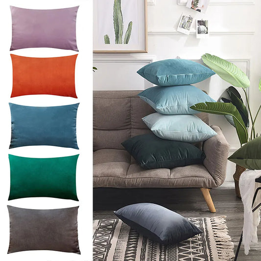 Candy Colors 30x50 Cushion Cover For Sofa Living Room Ultra Soft Velvet Pillowcase Bedroom Home Decor Simple Throw Pillow Cover