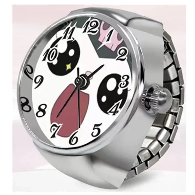 Sanrio Hello Kitty Watch Ring, Cute Kt Cat Bow, Rhinestone Clock Ring, Girls Jewelry, Kids Gifts, Kawaii Toys