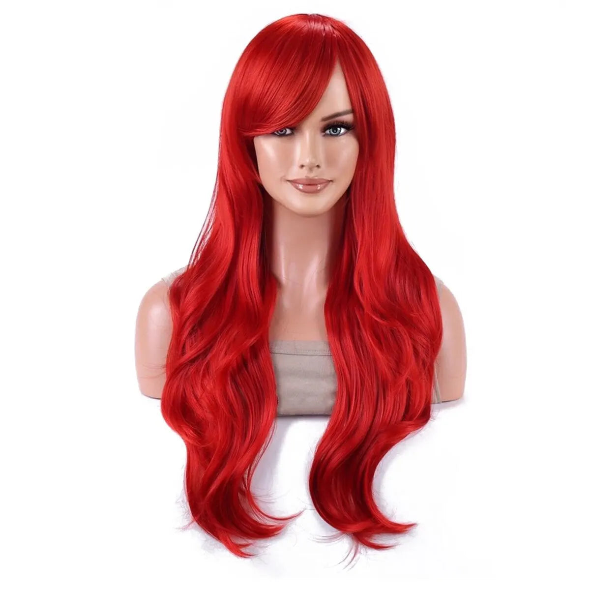 Synthetic probeauty Mermaid Wig Long Red Curly Body Wave Wig Halloween Cosplay Costume Wig for Women Fashion Wig for for Daily P