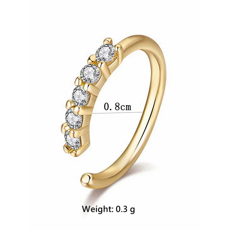 Single-row miniature zircon ultra-sparkle fine drill exquisite with drill opening ring nose stud nose pierced nose ring