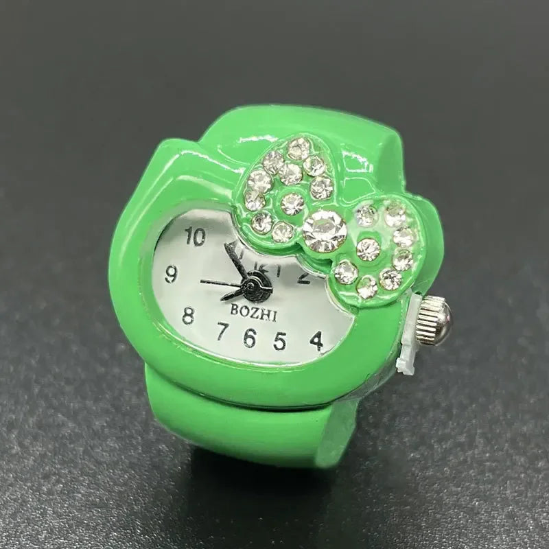 Sanrio Hello Kitty Watch Ring, Cute Kt Cat Bow, Rhinestone Clock Ring, Girls Jewelry, Kids Gifts, Kawaii Toys