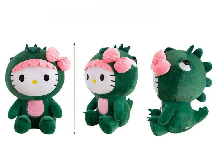 35cm Hello Kitty Cos Dinosaur Kawaii Cartoon Plush Doll Toys Soft Throw Pillow Back Cushion Girls Birthday Toyd Gifts