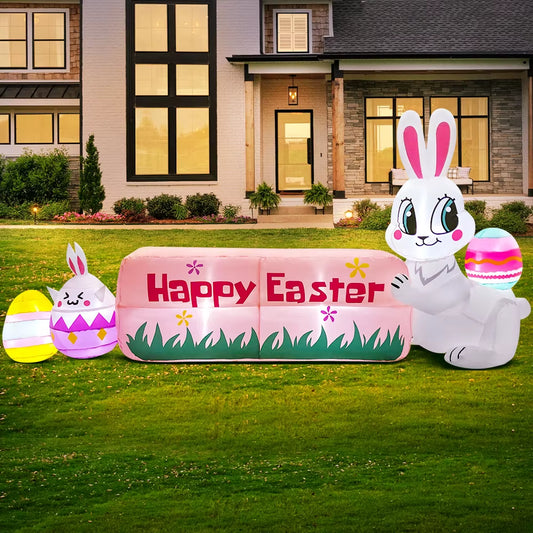 Easter Bunny Decoration for Home Outdoor Infalatable Rabbit Decor Party Garden Decor DIY Ornament with LED Light